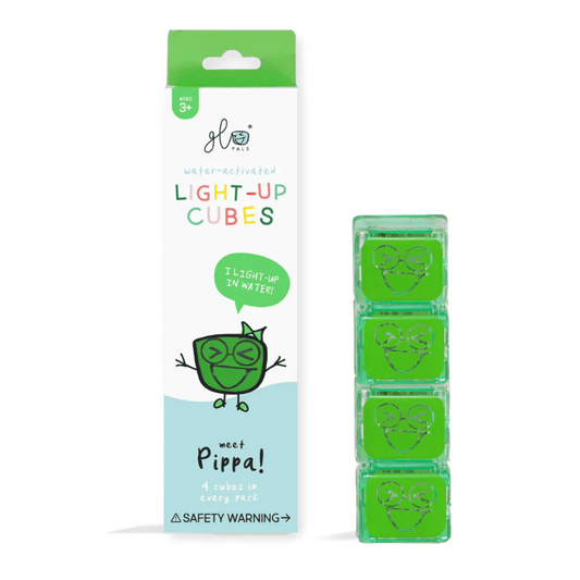 Green Glo Pals light-up cubes that activate a green glo in water - Pippa glo pal