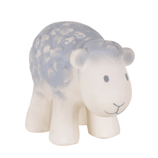 Tikiri teething toy for baby in sheep design. Baby bath toy is great because it is anti-mold